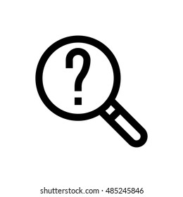 Question, magnifier  line icon. Pixel perfect fully editable vector icon suitable for websites, info graphics and print media.