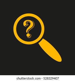 question, magnifier, vector icon, eps10