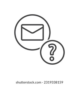 Icono de correo de preguntas - Icono de correo electrónico de soporte