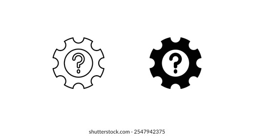 Icono de conjunto de gestión de preguntas con fondo blanco Vector Ilustración de stock