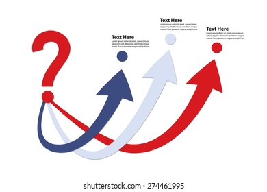 Question Mark With 3 Arrows / Decision Making - Vector Infographic