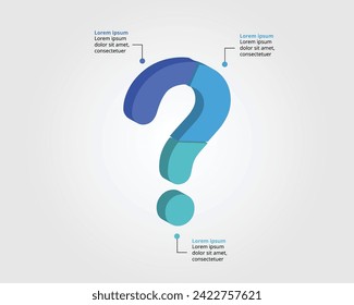 question mark 3 step template for infographic for presentation for 3 element