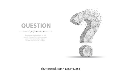 Question mark. 3d abstract vector illustration isolated on white background. Ask symbol. Help support, faq problem, education, confusion, think search concept illustration