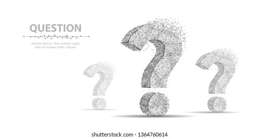 Question mark. 3d abstract vector illustration isolated on white background. Ask symbol. Help support, faq problem, education, confusion, think search concept illustration