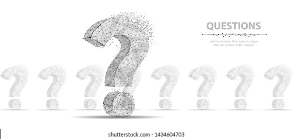 Question mark. 3d abstract vector infographic illustration isolated on white background. Three ask symbol. Help support, faq problem, education, confusion, think search, plan concept illustration