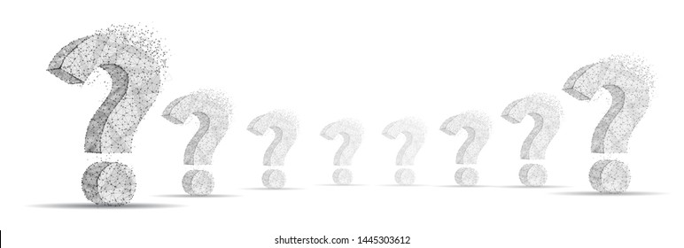 Question mark. 3d abstract vector illustration isolated on white background. Ask symbol. Help support, faq problem, education, confusion, think search concept illustration