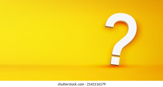 Question mark 3d effect on yellow background in vector format