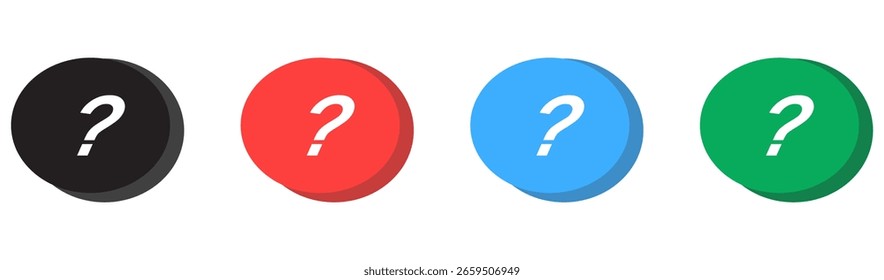 Question mark 3d icon button in speech bubble. faq sign, customer support and support sign or ask and help signs with red question icon symbol. Vector illustration.