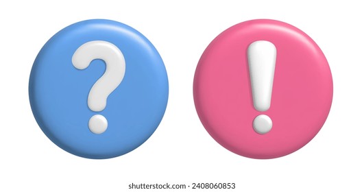 Icono del signo de interrogación 3D sobre fondo blanco. Margen de interrogación azul 3d realista. Ilustración vectorial.