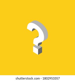 Question mark 3d isometric abstract.