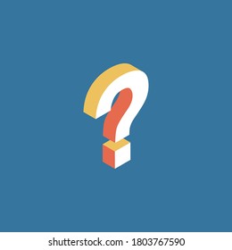 Question mark 3d isometric abstract.