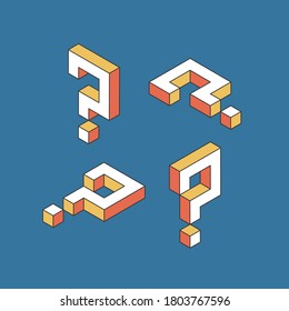 Question mark 3d isometric abstract.