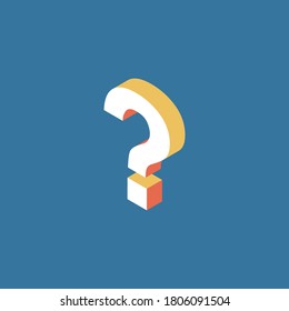 Question mark 3d isometric abstract.