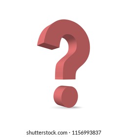 question mark, 3d like, red color svg