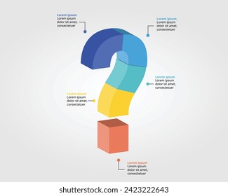 Fragezeichen-5-Schritt-Vorlage für Infografik zur Präsentation für 5 Elemente