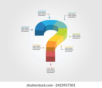 question mark 7 step template for infographic for presentation for 7 element