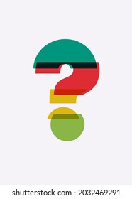 Question mark abstract colorful geometric background. Retro vector illustration.