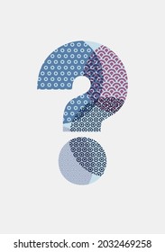 Question mark abstract geometric pattern poster. Retro vector illustration.