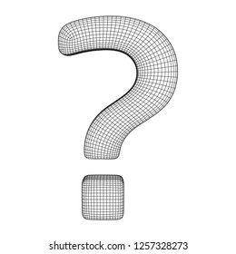 Question mark abstract model line and composition digitally drawn. Wireframe low poly mesh vector illustration