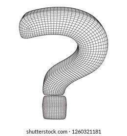 Question mark abstract model line and composition digitally drawn. Wireframe low poly mesh vector illustration