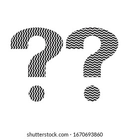 THE Question Mark With Abstract Patterns Vector Illustration. Black And White Question Sign