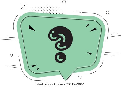 Question Mark - Alphabet with a green retro speech balloon.