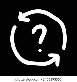 signo de interrogación con icono de flecha antireloj