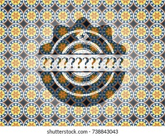 Question Mark arabesque emblem. arabic decoration.