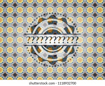 Question Mark arabesque emblem background. arabic decoration.