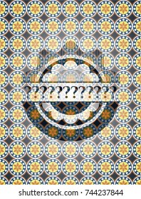 Question Mark arabesque style badge. arabic decoration.