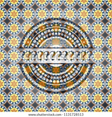 Question Mark arabic emblem. Arabesque decoration.