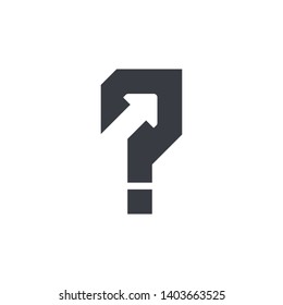 Question mark and arrow sign vector symbol