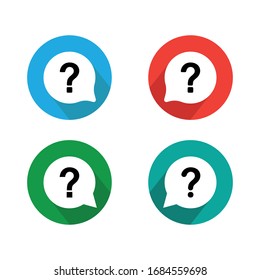 Question mark ,ask icon, Problem icon, Help icon , FAQ icon symbol vector design 4 different color 