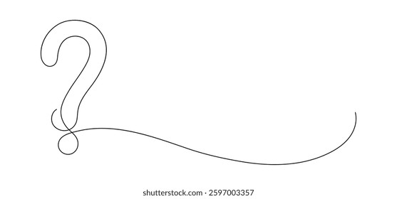 Question mark. Ask question. Learning, knowledge, curiosity concept. Continuous line drawing.