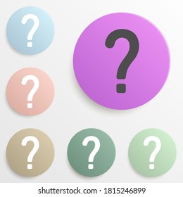 Fragezeichen-Abzeichen-Farbsatz. Einfache Glyphe, flache Vektorgrafik von Web-Icons für i und ux, Website oder mobile Anwendung