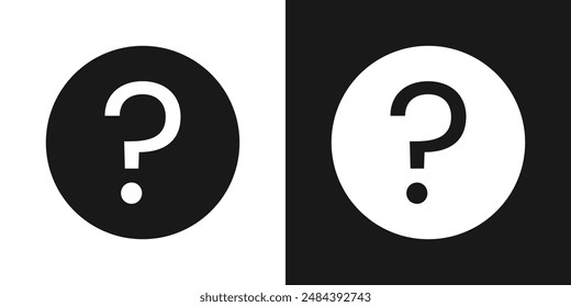 Question mark black and white Icon set vector