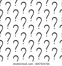 Question mark. Black and white seamless pattern