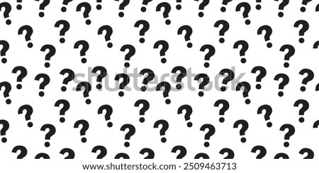 Question mark black and white seamless pattern. Seamless flat question mark sign background or pattern.