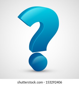 Question Mark With Blue Color, 3D Design Vector