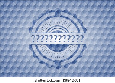 Question Mark blue emblem with geometric pattern background. Vector Illustration. Detailed.