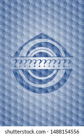 Question Mark blue polygonal badge. Vector Illustration. Detailed.