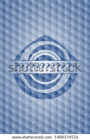 Question Mark blue polygonal badge. Vector Illustration. Detailed.