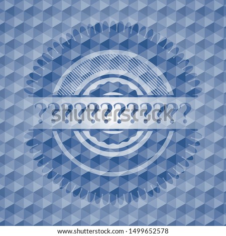 Question Mark blue polygonal badge. Vector Illustration. Detailed.