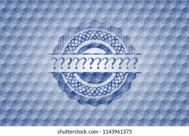 Question Mark blue polygonal emblem.