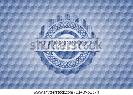 Question Mark blue polygonal emblem.