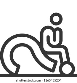 Question mark, bold line stick figure icon. The illustration is vector, editable stroke, 48x48 pixel perfect. Crafted with precision and eye for quality.