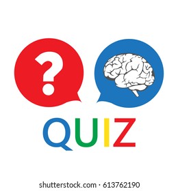 question mark and brain like quiz. concept of quizz time, mind,