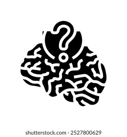 ponto de interrogação brainstorm glifo ícone vetor. ponto de interrogação brainstorm sinal. símbolo isolado ilustração