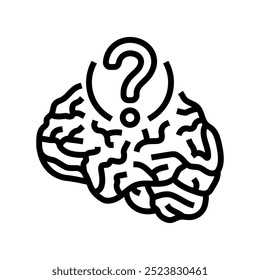 ponto de interrogação brainstorm linha ícone vetor. ponto de interrogação brainstorm sinal. isolado contorno símbolo ilustração preta