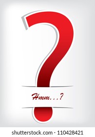 Question mark brochure design with red text